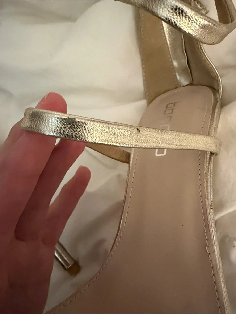 Gold Metallic Strappy High Heel Sandals